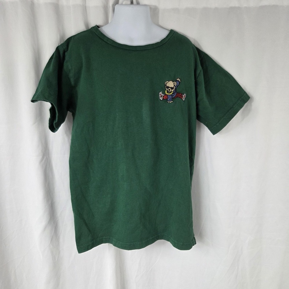 Public Record Shirt Boys 10-12 Green Breakdance Bear Savage Graphic Tee Top